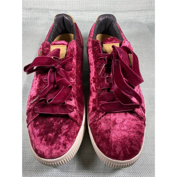 Puma Clyde Extra Butter Kings Of New York Mens sz 13 Burgundy Crushed Velvet main image 8
